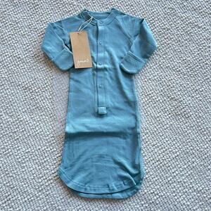 NWT Goumi Kids Poolside Baby Gown SZ 0-3 mo Blue Snap Bamboo Sleeper Organic